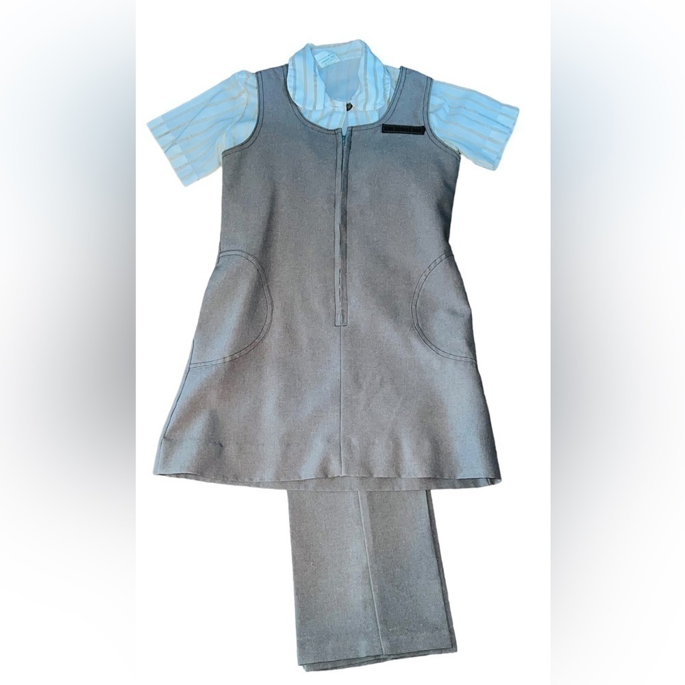 Vintage 1980 BROWNIE Girl Scout Uniform-Jumper, Shirt,  Pants Size 8 EUC